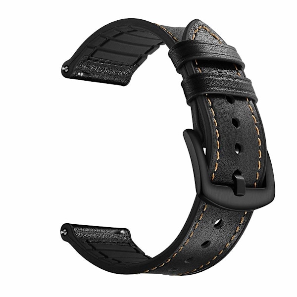 Armband Samsung Gear S3 Classic, Frontier, Galaxy Watch 22 mm Läder Svart