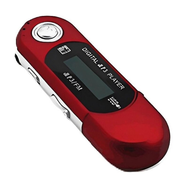 REMAKE USB MP3-spiller Bærbar Musikkspiller Digital LCD-skjerm 4GB Lagring FM-radio Multifunksjonell MP3-musikkspiller USB-pinne K1KF, Rød