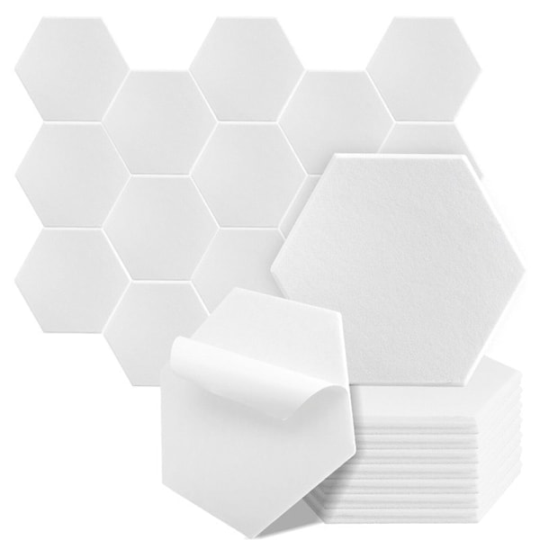 REMAKE 12-pack Akustikpaneler, - självhäftande Akustikpaneler, Ljudisoleringsskumspaneler, Ljudisolering Väggpaneler, vit (Vit)