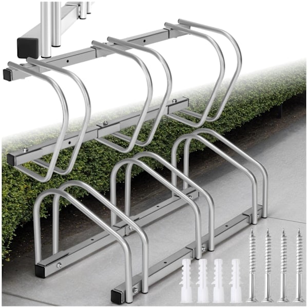 tectake Cykelstativ - 3 Sølv