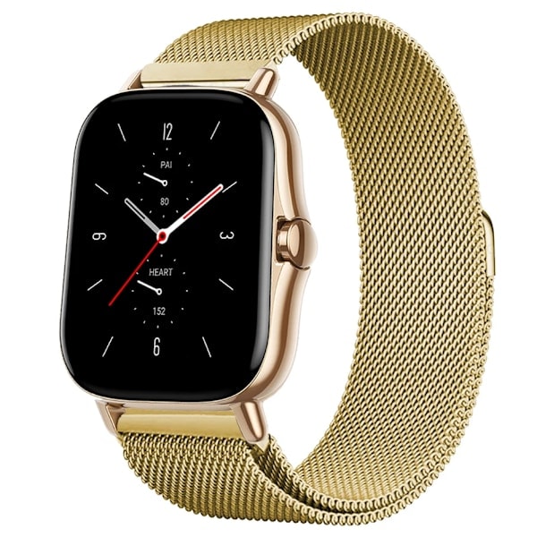 Magnetisk Loop til Amazfit GTS/4/2/2e/GTS2 Mini/3/GTR 4/3/2/47mm 20mm 22mm Metal Mesh Smartwatch Mesh Amazfit Bip 5 Armbånd Guld Guld 20mm