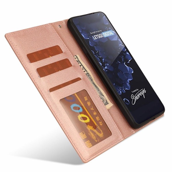 SKALO Samsung S21 FE DOLIZMA 2 i 1 Magnetisk Wallet Case - Rosè