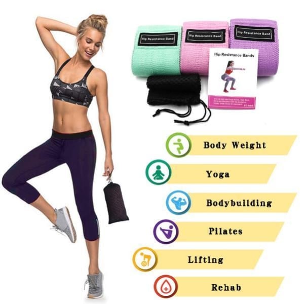 Hip Trainer -vastusnauhat, 3 kpl