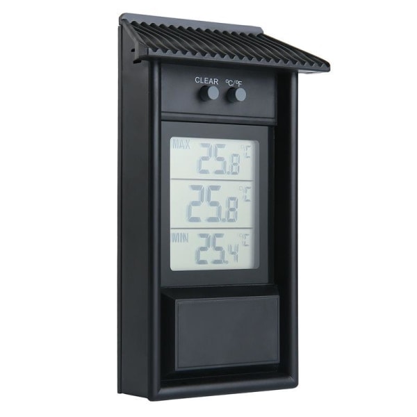 Digital termometer display max min drivhus have udendørs indendørs væg rum sort