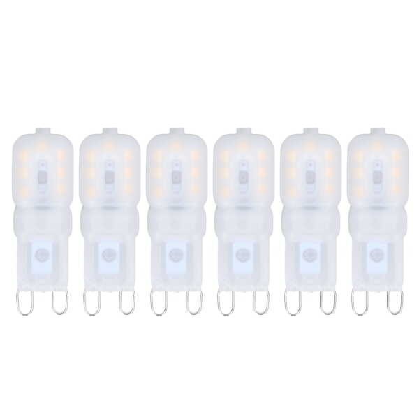 REMAKE 6-pack G9 LED-lampor Dimbara 3W Energisparande 360 Graders Ljuskälla för Taklampor och Taklampor Varmvit 220-240V