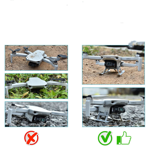 Høydeforlengende landingsbein for DJI Mini2SE/Mini2 - Rask utløsning grå