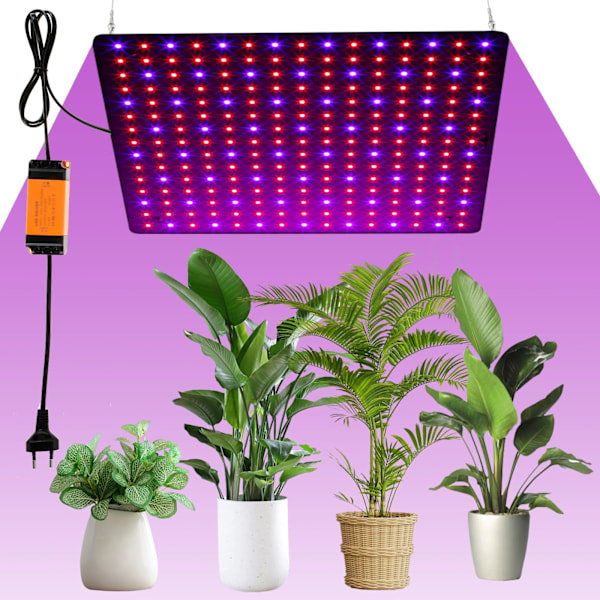 Växtlampa LED 45 W växtlampa LED fullspektrum växtlampor med krokar för växter för växter grönsaker blomma EU-kontakt