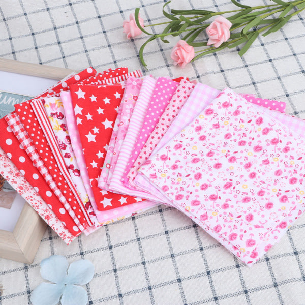 25x25cm 14 stk trykte blomster prikker striper stjerner rutete mønster