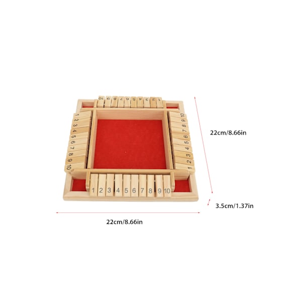 Fire-Sided Flop Spill-Spill-Spill Brettspill for Barn og Voksne Tre Spillbrett med Terninger Pedagogisk Leker Smart Spill for å Lære Addisjon Rød