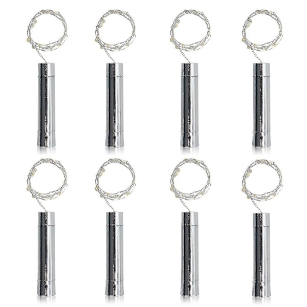 8-pack 20-LED Vinflaskkorklampor, Batteridrivna, 3.3ft Ren Vit Min