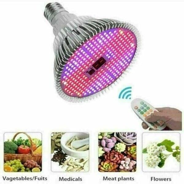 50W E27 Full Spectrum Horticultural LED-lampa - Växtlampa för inomhusodling - med multifunktionsfjärrkontroll