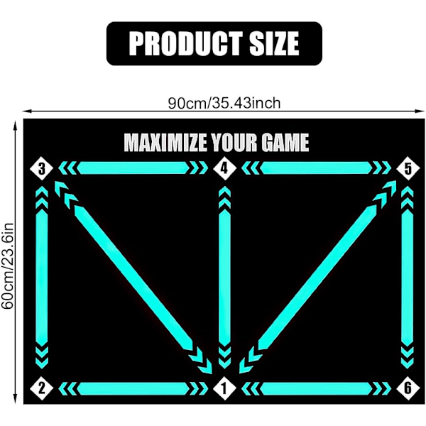 REMAKE Fotbollsträningsmatta, 90 x 60 cm Fotbollsmatta Bollkontroll, halkfri Fotbollsmatta Träningsmatta (Set D (original + väska) DD