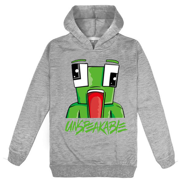 Barn Hoodie för Pojkar och Flickor UNPAID Cartoon Mysig Söt Grå