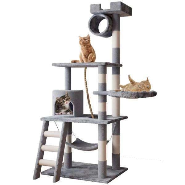 Cat tree - 156cm - Claw tree / Claw furniture Light grey