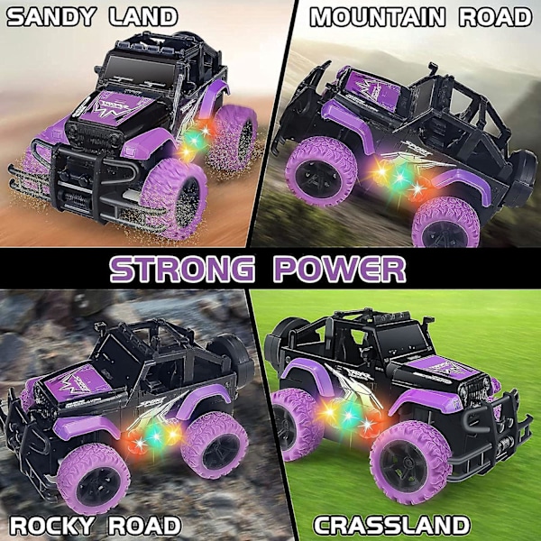 Radiostyrd Bil, Radiostyrd Lastbil Rc Bilar För Pojkar Flickor 3 4 5 6 År Gåvor, 1:20 Skala Offroad Lastbilar - Bästa Rc Leksaker (#lila) (FMY)