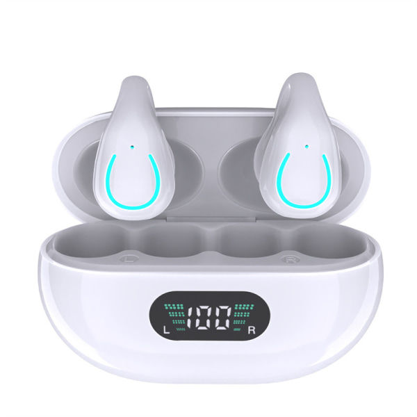 Knogleledning øre-fri hovedtelefoner Bluetooth 5.3 Hi-Fi ENC Hvid