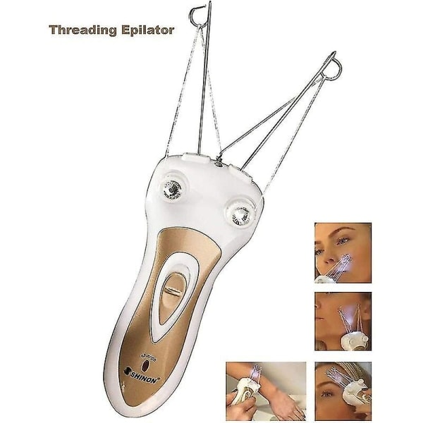 REMAKE Elektrisk Ansiktshårsavlägsnare Trädmaskin Bomulls Tråd Epilator Uppladdningsbar Rakapparat