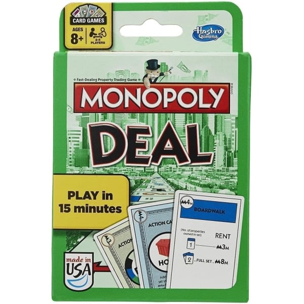 REMAKE Monopoly Deal Kortspil, Hurtigt Spil for 2-5 Spillere, Familiespil til Børn, Aldre 8+, Julegave