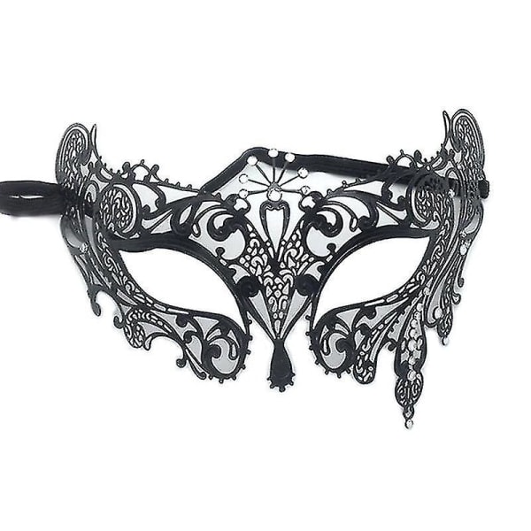2 par maskeradmasker set svarta halvmasker kompatibla med dansfest