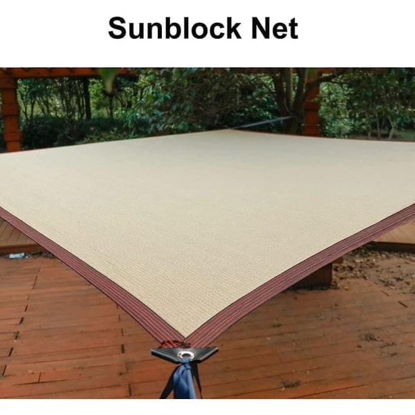 Udendørs beige skygge net til terrasse og drivhus, 2x4m solbeskyttelses lærred