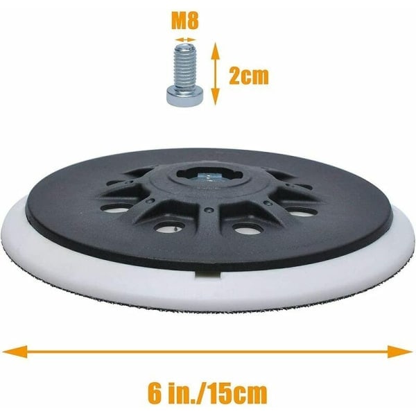 REMAKE 150 mm (6 tommer) 8-huls slibepude kompatibel med Bos-ch Festool