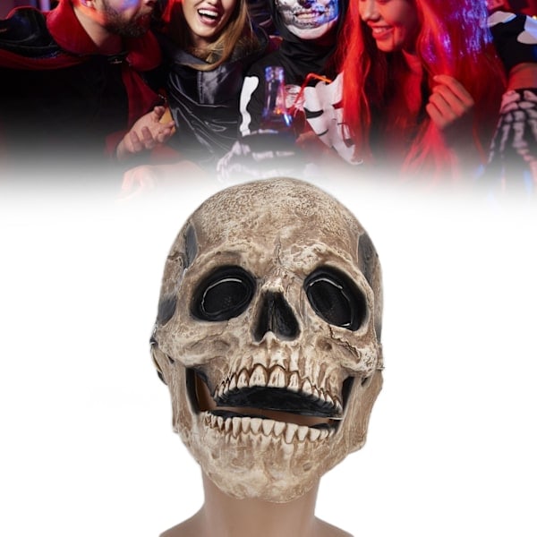 Halloween Hodeskallemaske Full Head Cosplay Party Mask til Jul Påske Nyttår Festival Gul