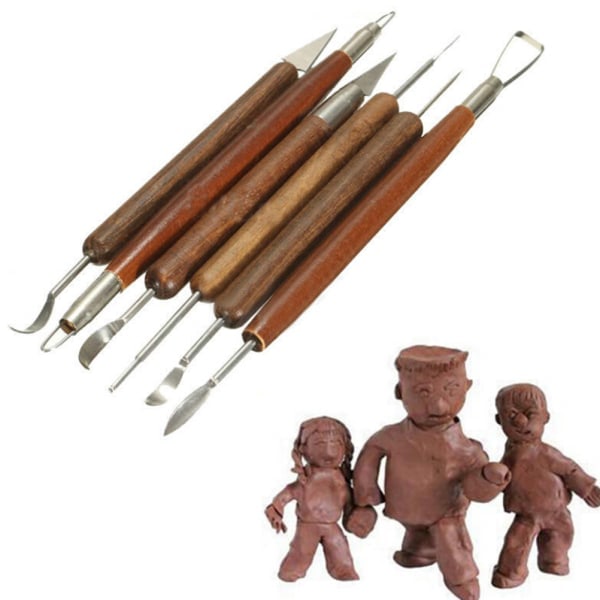 REMAKE 6-pack Lera Skulpturvax Snidning Keramik DIY Verktyg