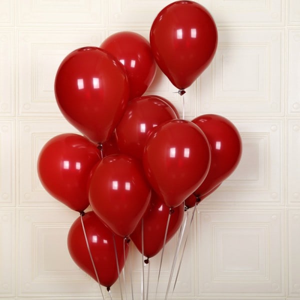 #12 inch red balloons 100 pcs - high quality helium latex balloons for birthday, wedding, baby shower, Halloween or Christmas decoration.