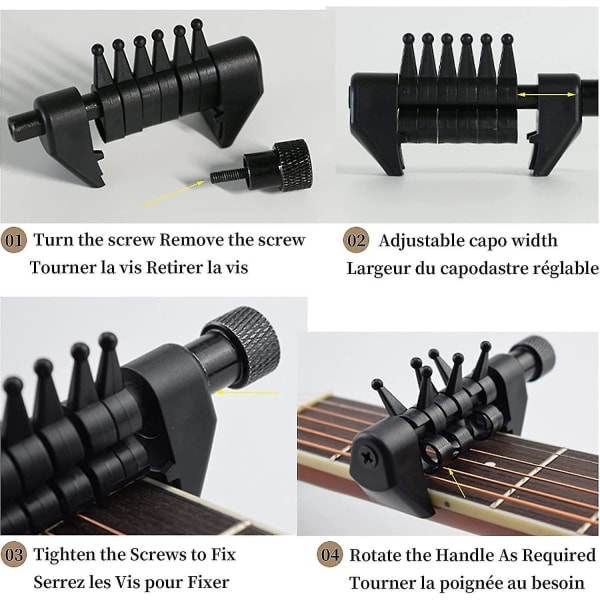 Ukulele Capo Akustisk Elektrisk Gitar Klips Rask Bytte Capo Klemme, Bærbar Akustisk Gitar Akkord