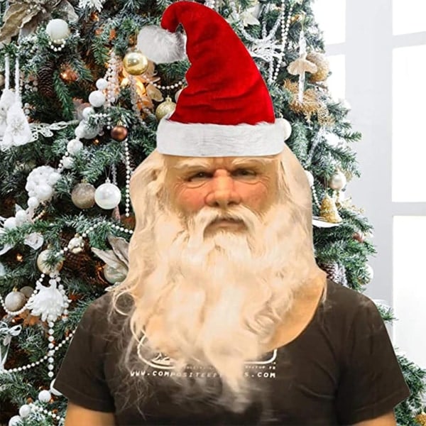 REMAKE Mjuk Jultomte Vuxen Min Gamla Man Jul Semester Rolig Latex Mask utan hatt Tomte