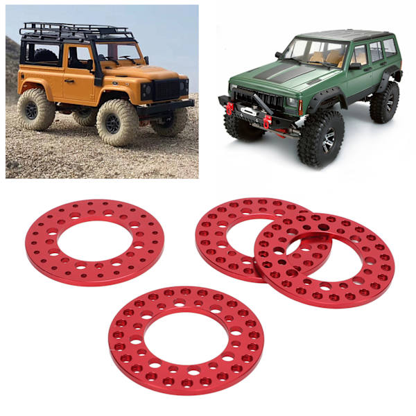 4 st 1,9 tum Hjul Yttre Beadlock Ring Aluminium Legering Återanvändbara RC Tillbehör för Traxxas 1/10 RC Bil Röd