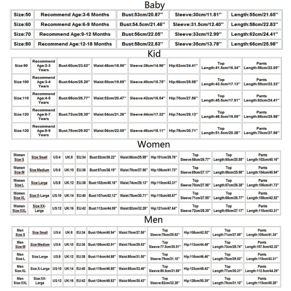 Jouluaiheiset perheen pyjama-asut - Jouluiset pyjama-asut miehille, naisille ja lapsille - Ruudullinen hirvi - Pitkähihaiset yläosat + housut - Kotiasu - Vauva 80