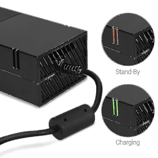 2024 Xbox One Strømforsyning, [Oppgradert Versjon] Xbox AC Adapter Erstatningslader Strømkabel for Microsoft Xbox One, 100-240v Spenning Wanan