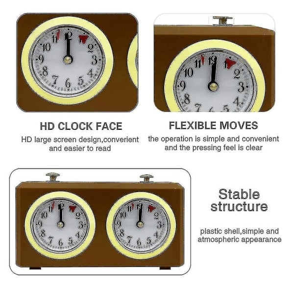 REMAKE Mekanisk sjakk-klokke analog for sjakkspill Timer Klokker Timer Ingen batterier nødvendig