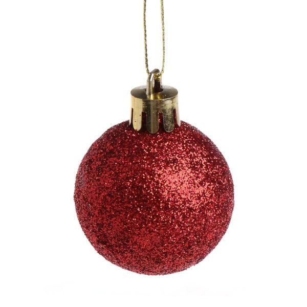 REMAKE 24-pack Glitter Julgranskulor Dekorationer för Julgran Fest Bröllop Rosa