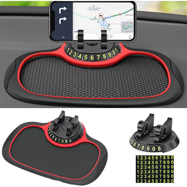 Multifunksjonell sklisikker bilmatte med telefonholder, universal multifunksjonell bil dashbordmatte med telefonholder i bilen