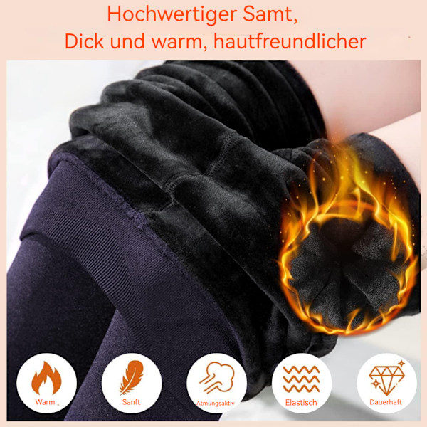 Varma vintertights med 2-delad tjock fleecefodring för kvinnor