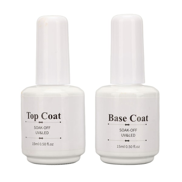 Nagelbas och Topplack Set Super Ljus Långvarig Säker UV Gel Polish Nagelkonst Set för Nagelsalong