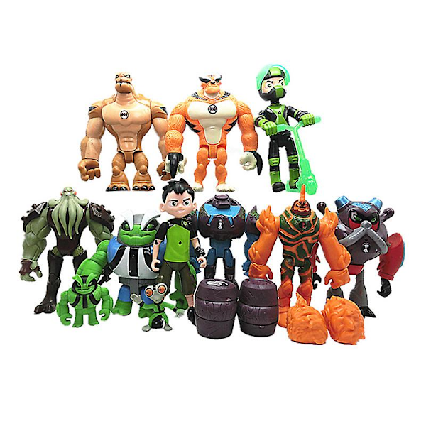 11 stk./sæt Legetøjssamling Gave Dukke Model Dekoration Ben 10 Legetøj Guardians of the Earth Actionfigurer 11 i 1