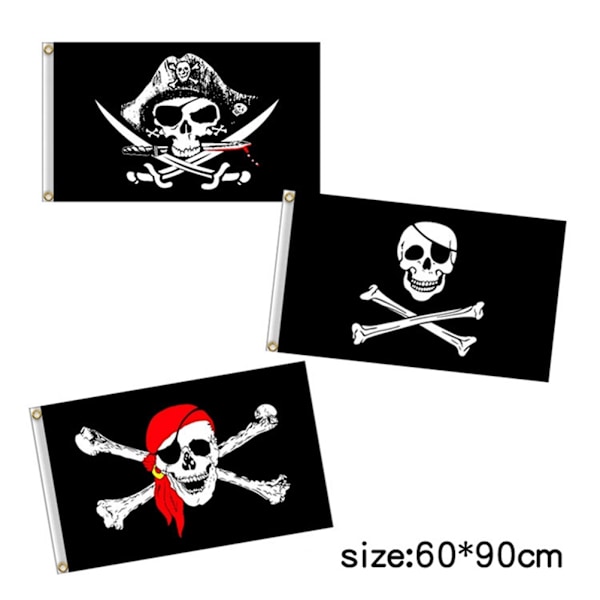 Halloween Jolly Roger Banner Skjelett Piratflagg Bunting for Halloween Party Piratfest