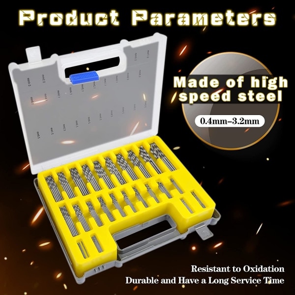 150 st Twistborrset HSS Titan Microborr Microbit Set Verktyg 0,4 mm-3,2 mm för Trä, Metall, Plast, Smycken