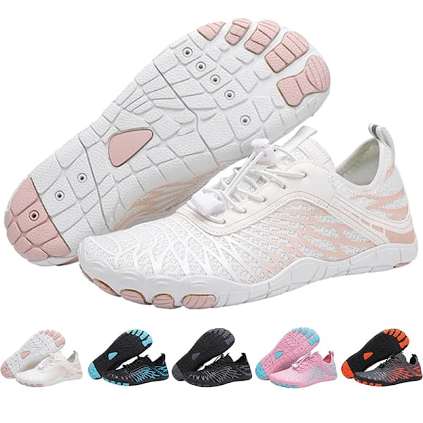 Lorax Pro Barefoot Sko til Mænd og Kvinder Vandresko Anti-Slip Ride Strand Sko Hvid Hvid 39 White