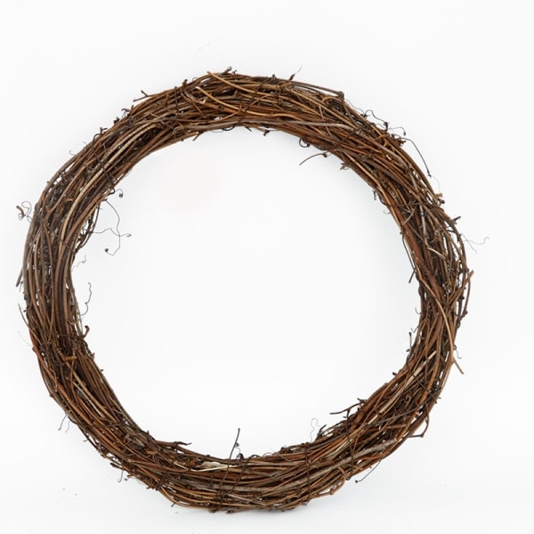 Tørrede grene og rattan krans, DIY julepynt 23CM