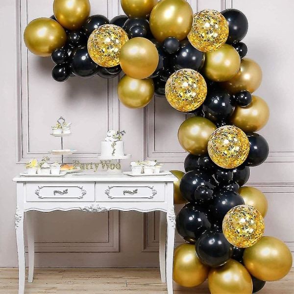 Balloner Helium Guld Sort Til Fødselsdag Bryllup Nytår Fest Dekoration