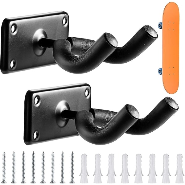 2-pack skateboard wall mount, guitar square hook