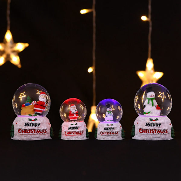 Julglödande Kristallkula Engelsk Glasglob Skrivbordsdekorationer Julafton Barnpresent Snögubbe Stor