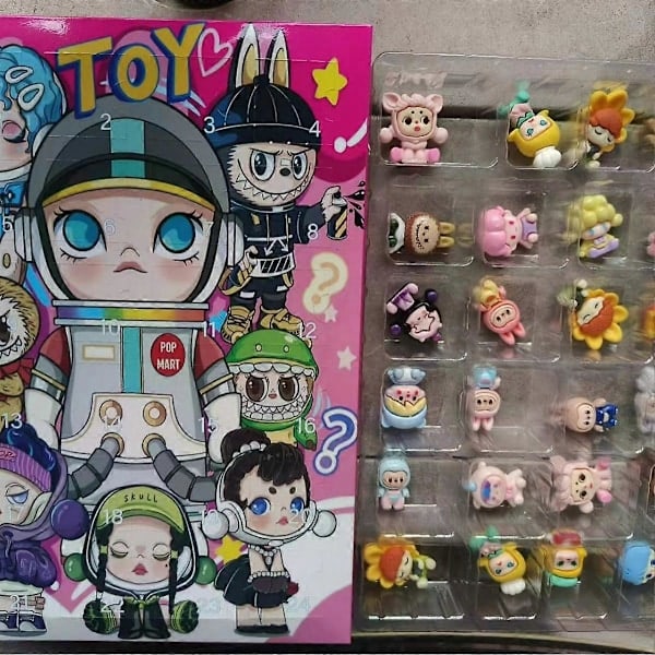 Halloween Kostumer 2024 2024 Nye Pop Mart 24 Gave Juleaften Blind Box Trendy Legetøj Søde Dekorationer A42