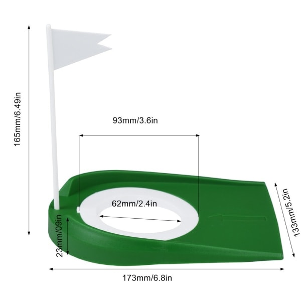 Golf-putteri kiekko putteri harjoittelulaite muovi putteri vihreä reikä golf-putteri harjoittelulaite Gore-putteri