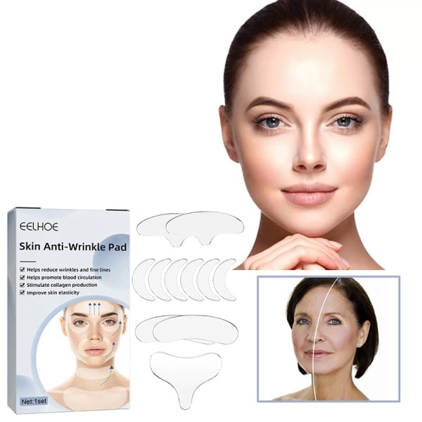 11 stk Silikon Anti-rynke Ansigtsplaster Puder Anti-rynke Plaster