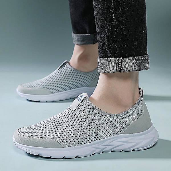 Vulkaniserede sko Herre Sneakers Åndbare Herre Casual Skridsikre Loafers til mænd 2G2036 Lysegrå